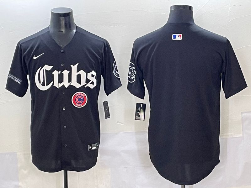 Men 2025 Chicago Cubs Blank Black Five generations Joint Name Nike MLB Jersey style 7